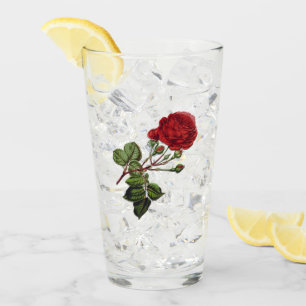 Rote Langstielrose Glas