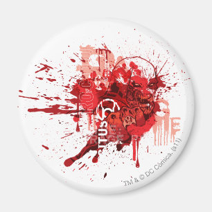 Rote Laterne Korps-Collage Magnet