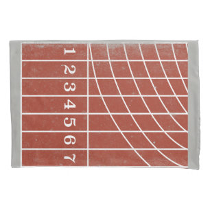 Rote laufende Bahn beunruhigter Art-Kissenbezug Kissenbezug