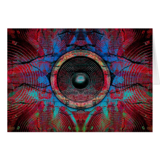 Rote Lautsprecher an einer knackigen Wand (Vorderseite (Horizontal))