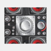 Rote Lautsprecher mit Verstärker und Kontrolle Knö Fleecedecke (Vorderseite (Horizontal))