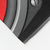 Rote Lautsprecher mit Verstärker und Kontrolle Knö Fleecedecke (Ecke)