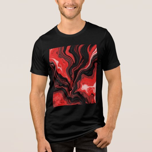 Rote Lava Tri-Blend Shirt (Vorderseite)