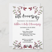 ROTE LEAF BRANCH FOTO 60. JAHRESEINLADUNG EINLADUNG (Vorderseite)