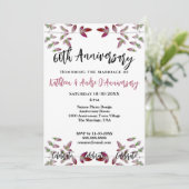 ROTE LEAF BRANCH FOTO 60. JAHRESEINLADUNG EINLADUNG (Stehend Vorderseite)