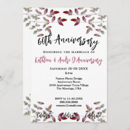 ROTE LEAF BRANCH FOTO 60. JAHRESEINLADUNG EINLADUNG