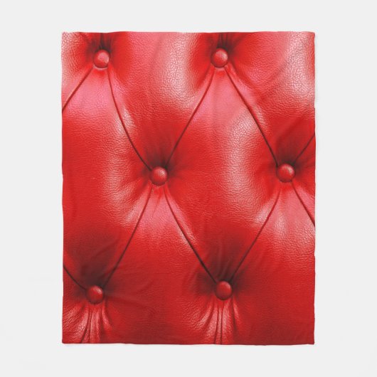Rote Ledercouch-Textur Fleecedecke (Vorderseite)