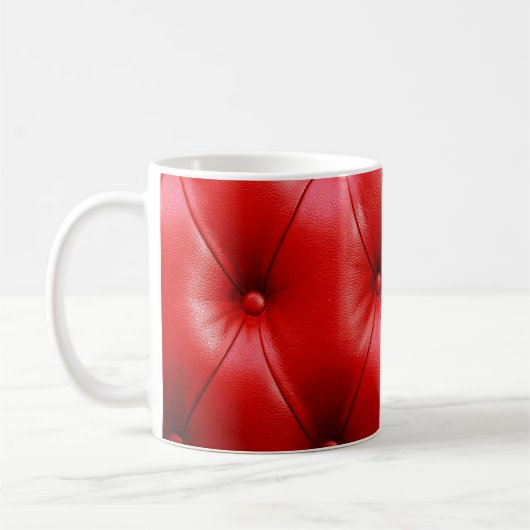 Rote Ledercouch-Textur Kaffeetasse (Links)
