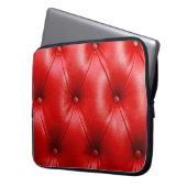 Rote Ledercouch-Textur Laptopschutzhülle (Vorderseite Links)