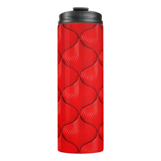Rote Ledercouch-Textur Thermosbecher (Vorderseite)