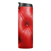 Rote Ledercouch-Textur Thermosbecher (Nach rechts gedreht)