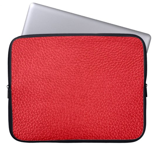 Rote Lederoptik Laptopschutzhülle (Vorderseite)