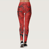 Rote Leggings mit Baumdesign - Farbe auswählen (Rückseite)