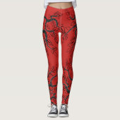 Rote Leggings mit Baumdesign - Farbe auswählen (Vorderseite)