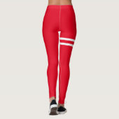 Rote Leggings mit weißen Linien (Rückseite)