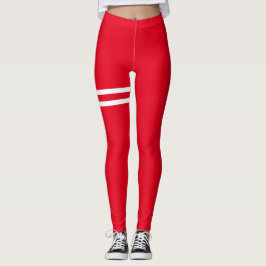 Rote Leggings mit weißen Linien