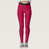 Rote Leggings schwarzer Seitenstreifen oder Farben (Vorderseite)