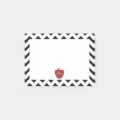 Rote Lehrer Apples schwarze Zickzack Posten-it® Post-it Klebezettel (Vorderseite)