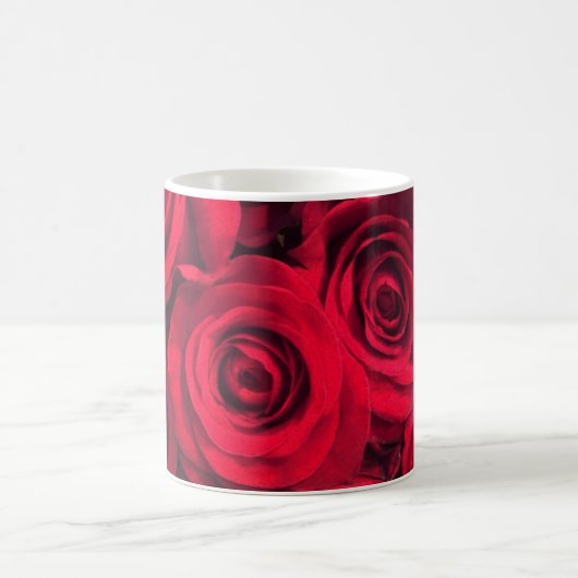 Rote Leidenschafts-Rosen Kaffeetasse (Mittel)