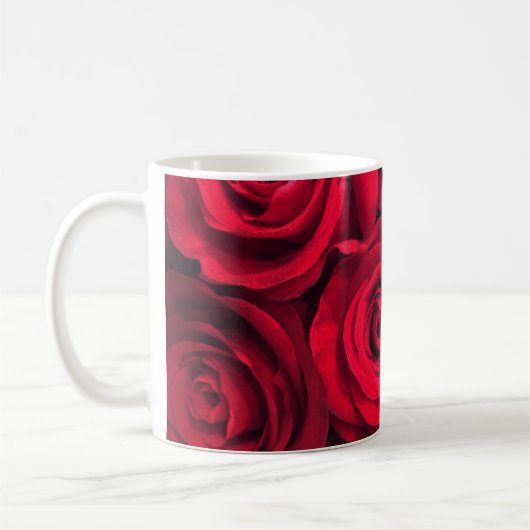 Rote Leidenschafts-Rosen Kaffeetasse (Links)