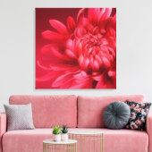 Rote Leinwand mit Blumenmuster, origineller Kunstd (Insitu (Wohnzimmer))