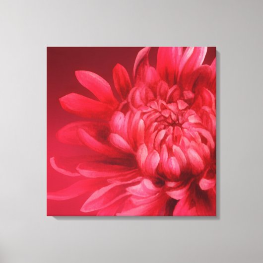 Rote Leinwand mit Blumenmuster, origineller Kunstd (Vorderseite)