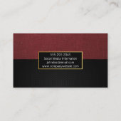 Rote Leinwand | Schwarzes Mesh Visitenkarte (Rückseite)