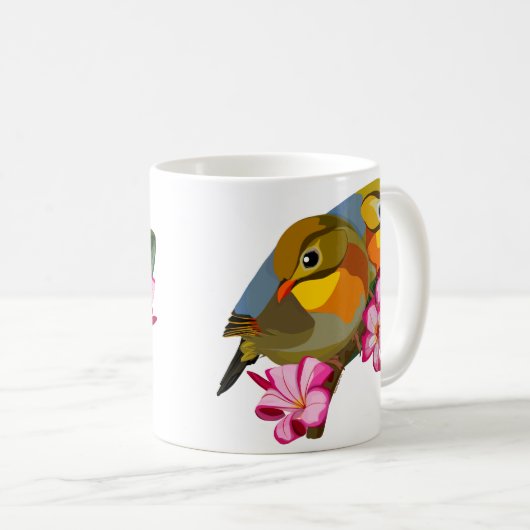 ROTE LEIOTHRIX-VÖGEL KAFFEETASSE (VorderseiteRechts)