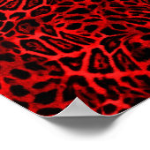 ROTE LEOPARD-WOBBLE-PATTERBACKGRUNDS-WALLPAPIERE POSTER (Ecke)