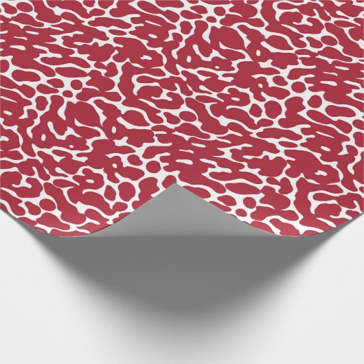 Rote Leopardenhaut Geschenkpapier (Ecke)