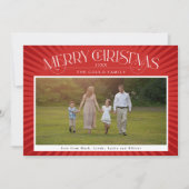 Rote leuchtende Sonnenstrahlen Feiertagskarte (Vorderseite)