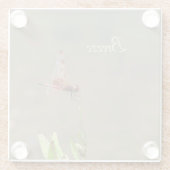 Rote Libelle auf einem Strohhalm Glasuntersetzer (Rückseite)