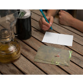 Rote Libelle auf einem Strohhalm Postkarte