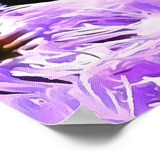 Rote Libelle auf Violet Purple Blumen Poster (Ecke)