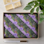 Rote Libelle auf Violet Purple Blumen Seidenpapier (Geschenk)