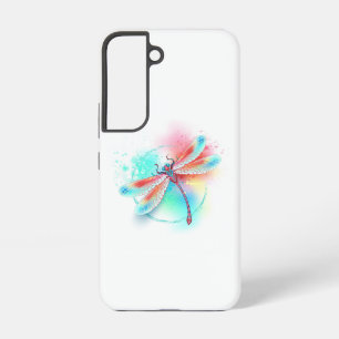 Rote Libelle auf Wasserfarbenhintergrund Samsung Galaxy Hülle