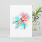 Rote Libelle im Aquarellhintergrund Ankündigung (Stehend Vorderseite)