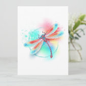 Rote Libelle im Aquarellhintergrund Ankündigung (Stehend Vorderseite)