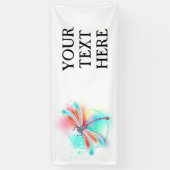 Rote Libelle im Aquarellhintergrund Banner (Vertikal)