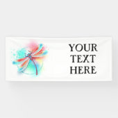 Rote Libelle im Aquarellhintergrund Banner (Horizontal)