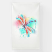 Rote Libelle im Aquarellhintergrund Banner (Vertikal)