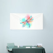 Rote Libelle im Aquarellhintergrund Banner (Messeveranstaltung)
