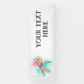 Rote Libelle im Aquarellhintergrund Banner (Vertikal)