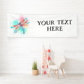 Rote Libelle im Aquarellhintergrund Banner (Insitu)