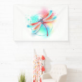 Rote Libelle im Aquarellhintergrund Banner (InSitu)