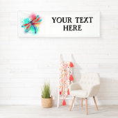 Rote Libelle im Aquarellhintergrund Banner (Insitu)