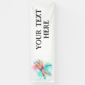 Rote Libelle im Aquarellhintergrund Banner (Vertikal)