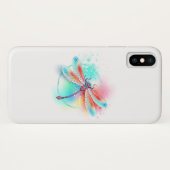 Rote Libelle im Aquarellhintergrund Case-Mate iPhone Hülle (Rückseite (Horizontal))