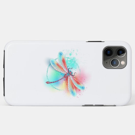 Rote Libelle im Aquarellhintergrund Case-Mate iPhone Hülle (Rückseite (Horizontal))