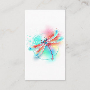 Rote Libelle im Aquarellhintergrund Empfehlungskarte